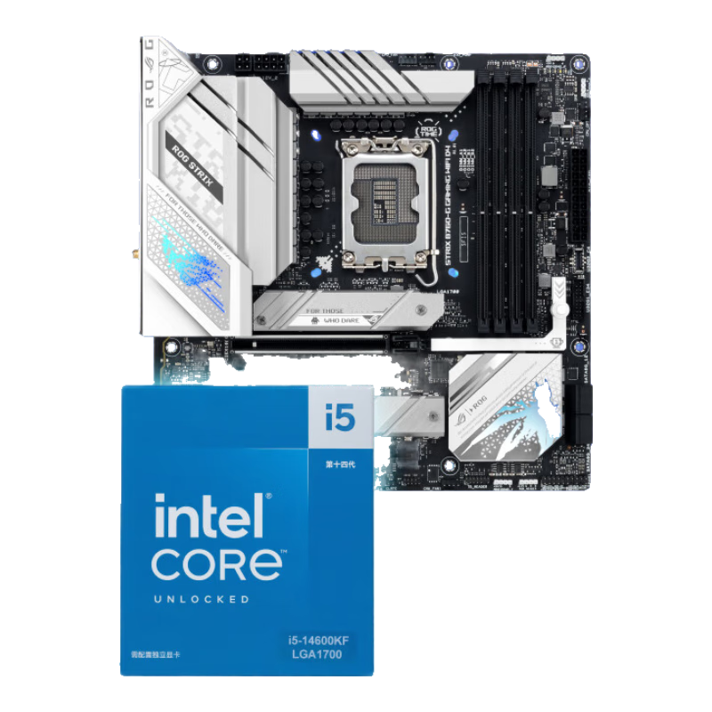 ��˶ ROG B760 С��ѩD4����+i5 14600KF CPU