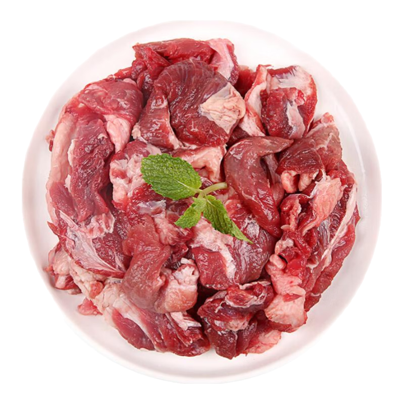 伊赛原切筋头巴脑牛肉2斤 国产谷饲半筋半肉冷冻新鲜清真牛筋火锅