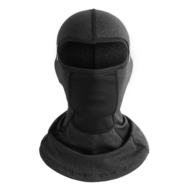 【优选】保暖骑行面罩摩托车头盔头套巴拉克拉法帽防风脖套防寒滑 黑色8008长款带眼镜孔 均码