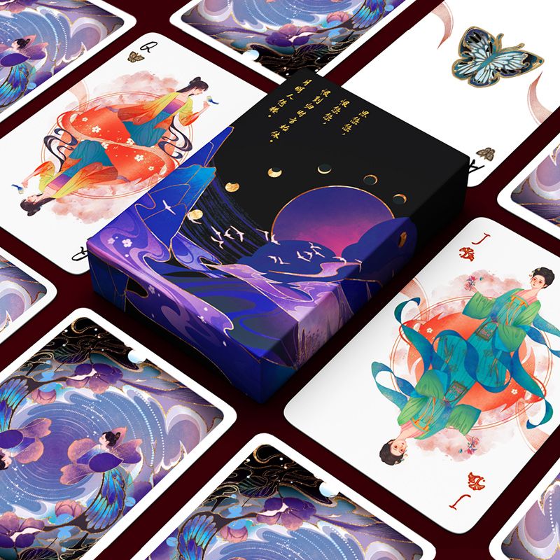 流彗山海扑克牌kin中国风高颜值主题网红花切练习纸牌花月霓 标准版1