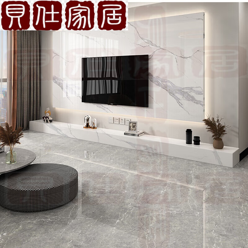 旭杉斯岩板电视柜意式轻奢现代简约大理石地柜客厅长条地台落地电视