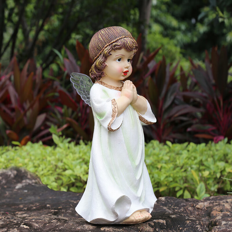 庭院 户外花架装饰小摆件园艺装饰品树脂小天使人物摆件 祈祷女孩