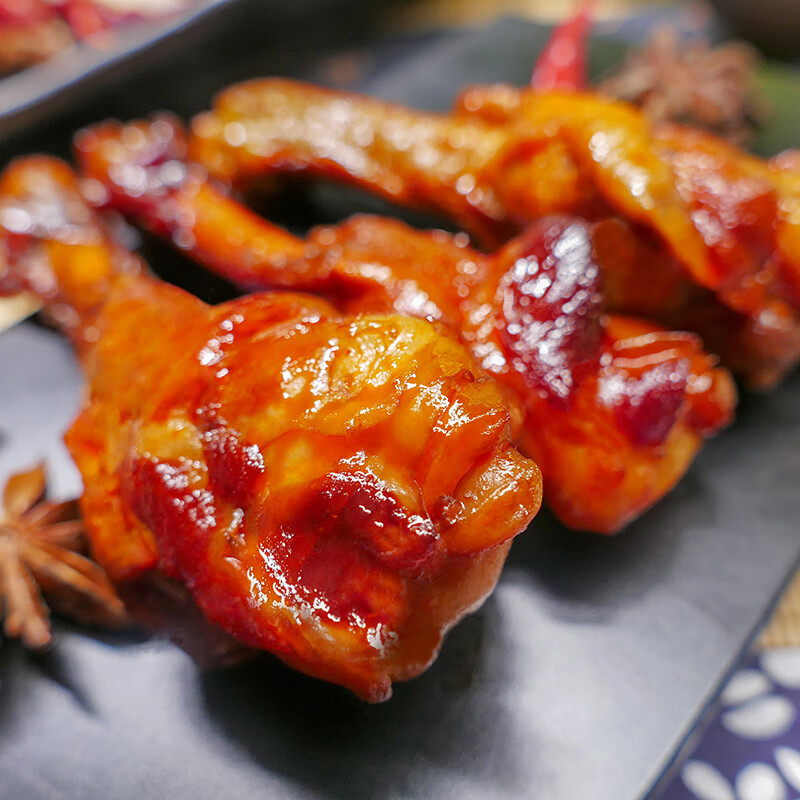 章鴨子醬鹵香辣鴨翅根辣味鴨小腿湖南鹵味零食小吃休閑食品非鴨腿 香辣味250g*1袋【約6小包】