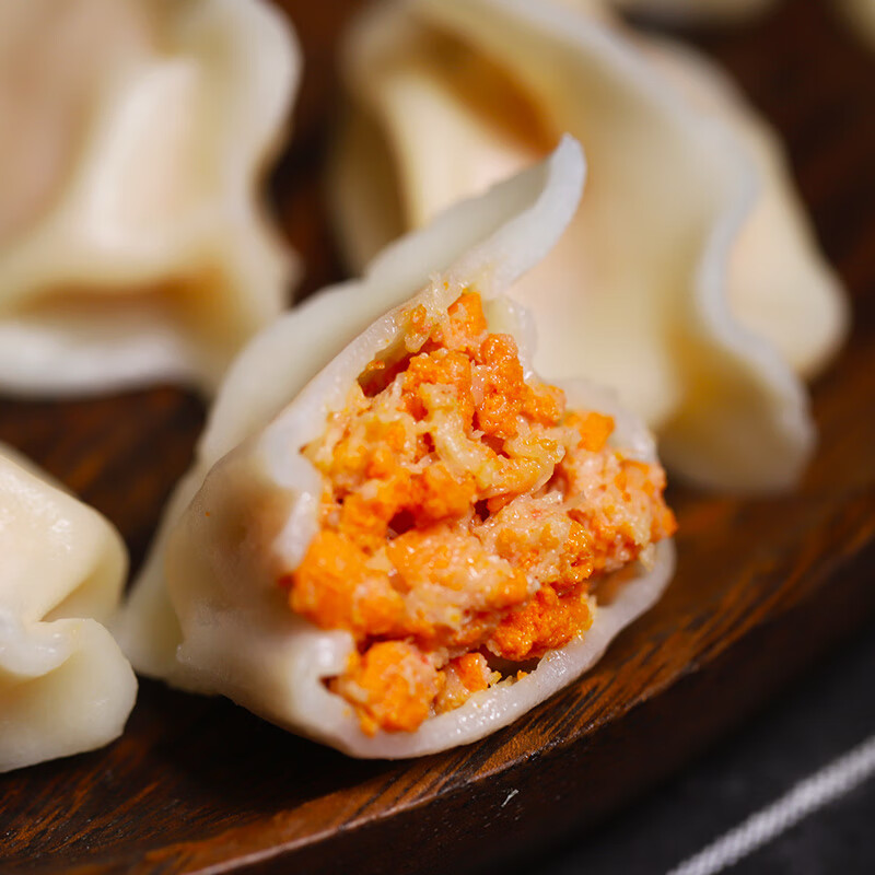 小平岛蟹黄饺子360g蟹黄馅水饺冷冻速食蒸煎煮海鲜饺2盒 蟹黄饺子360g*2盒