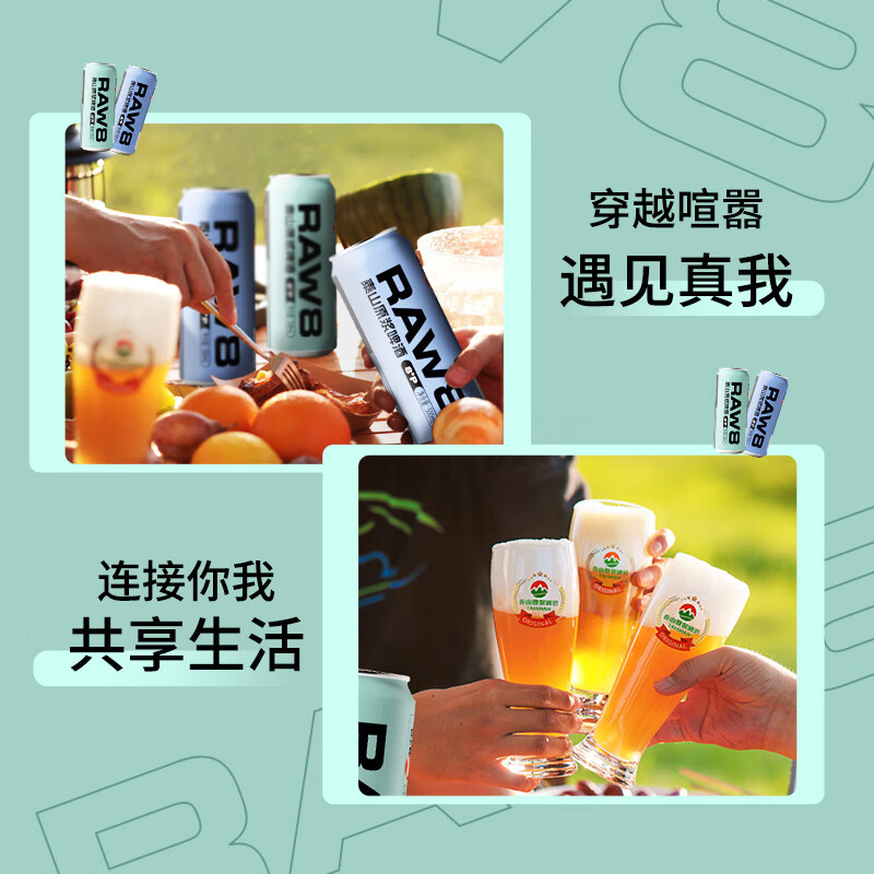 泰山原浆啤酒raw8原浆啤酒 raw8原浆啤酒 500mL 12瓶 整箱装 一箱