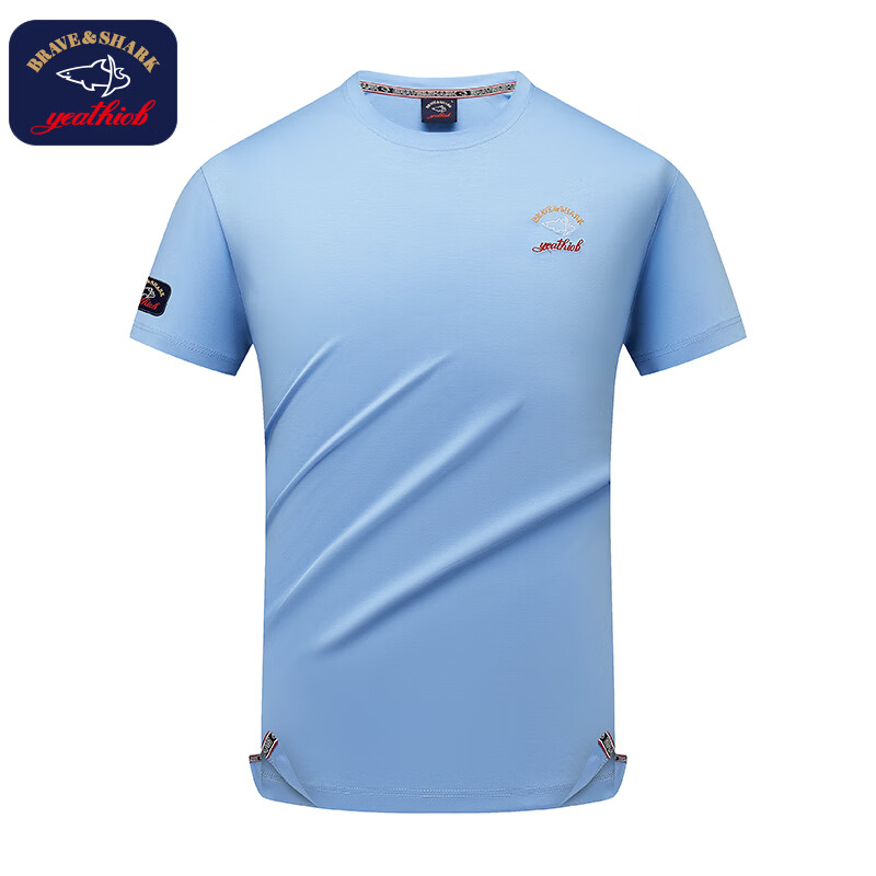 勇士鲨鱼 brave&shark男士t恤衫2024夏季新款轻商务凉感透气丝光棉