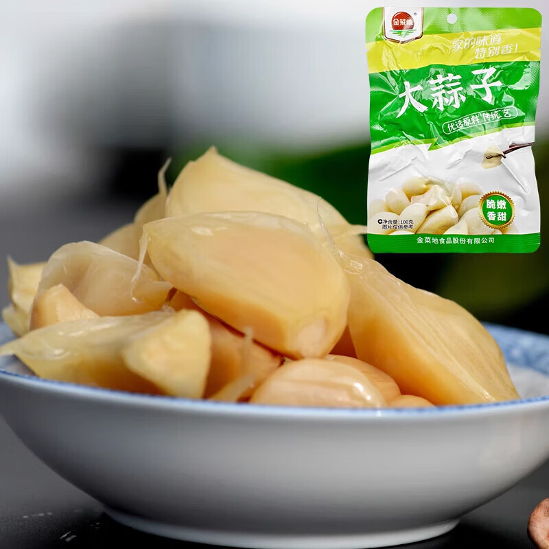 金菜地100g大蒜子糖醋蒜小菜泡菜酱菜拌面下饭菜开袋即食 100袋装*5