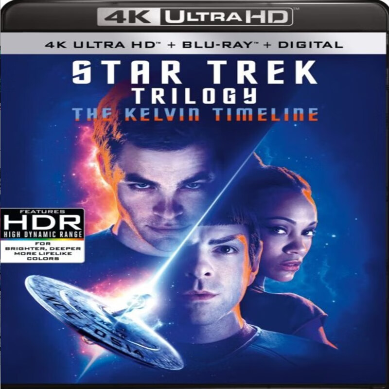 订 蓝光 4k star trek 星际迷航 三部曲合集 全区6碟英字