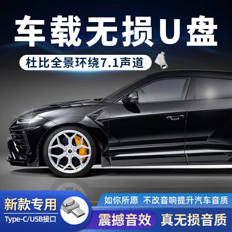 金耳朵豪车载u盘歌曲2024新款奔驰宝马奥迪无损高品质柏林之声音乐优盘  64G级黑胶SRS7.1特调