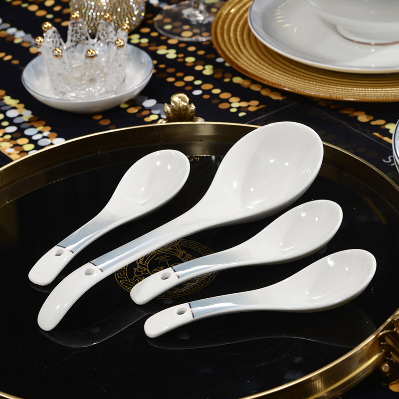 孟垣星空渐变34件套骨质瓷饭碗汤碗套装盘子碟子餐具套装MY-XKH34 星空渐变灰34件套礼盒套装