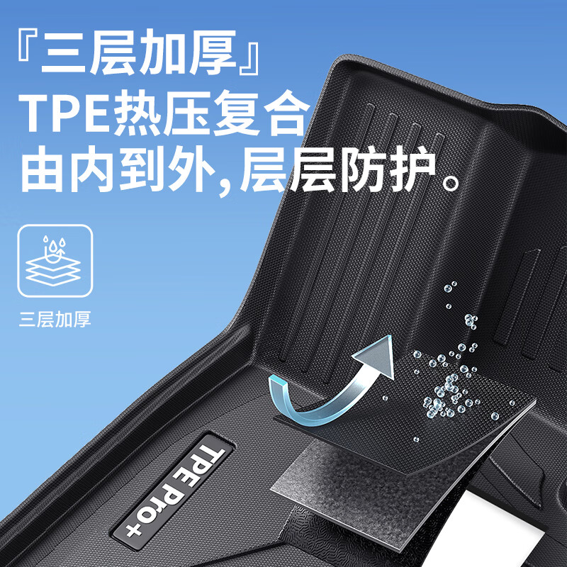 车丽友专用于2023款智己ls6脚垫tpe后备箱垫全包围地毯汽车用品配件23 尾箱垫+TPE脚垫【雪妮丝毯黑】 智己LS6 定制