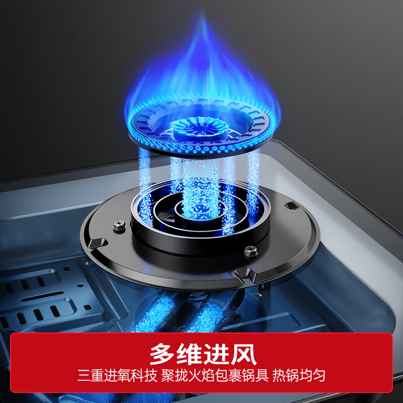 澳柯玛(AUCMA) 燃气灶双灶家用煤气灶天然气液化气5.2kW猛火灶具 台式嵌入式两用 一级能效 灶具 天/铜火盖5.2磨砂猛火26BD