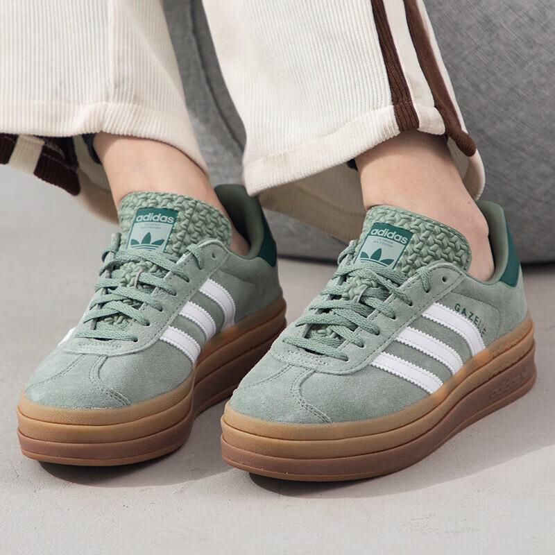 阿迪达斯 (adidas)三叶草女鞋gazelle新款运动鞋训练慢跑鞋缓震休闲鞋