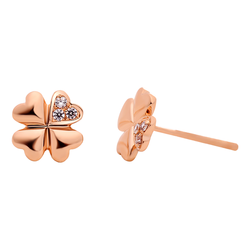 MYQAMRA18K玫瑰金彩金四叶草耳钉价格走势及评测
