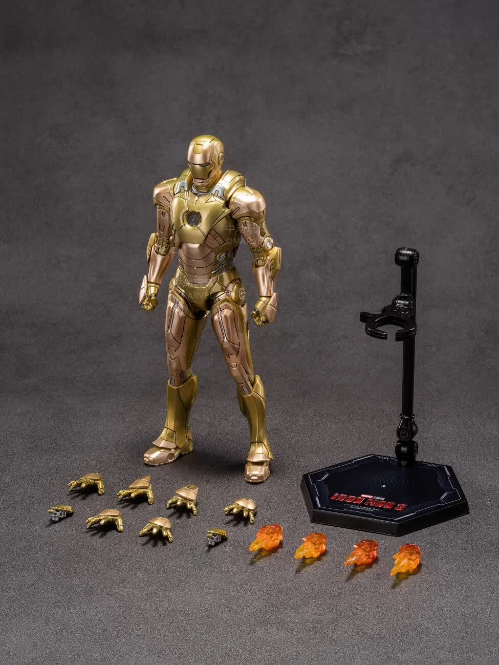 中动玩具钢铁人21迈达斯模型金人模型可动人偶漫威周边摆件 mk21 正版