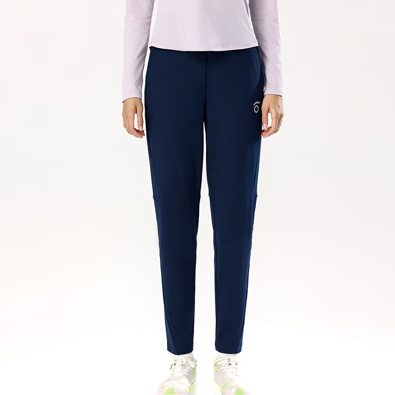 马孔多（macondo）跑步针织加绒长裤7代秋冬保暖可装手机跑步训练吸湿排汗运动裤子 夜海蓝-女 S