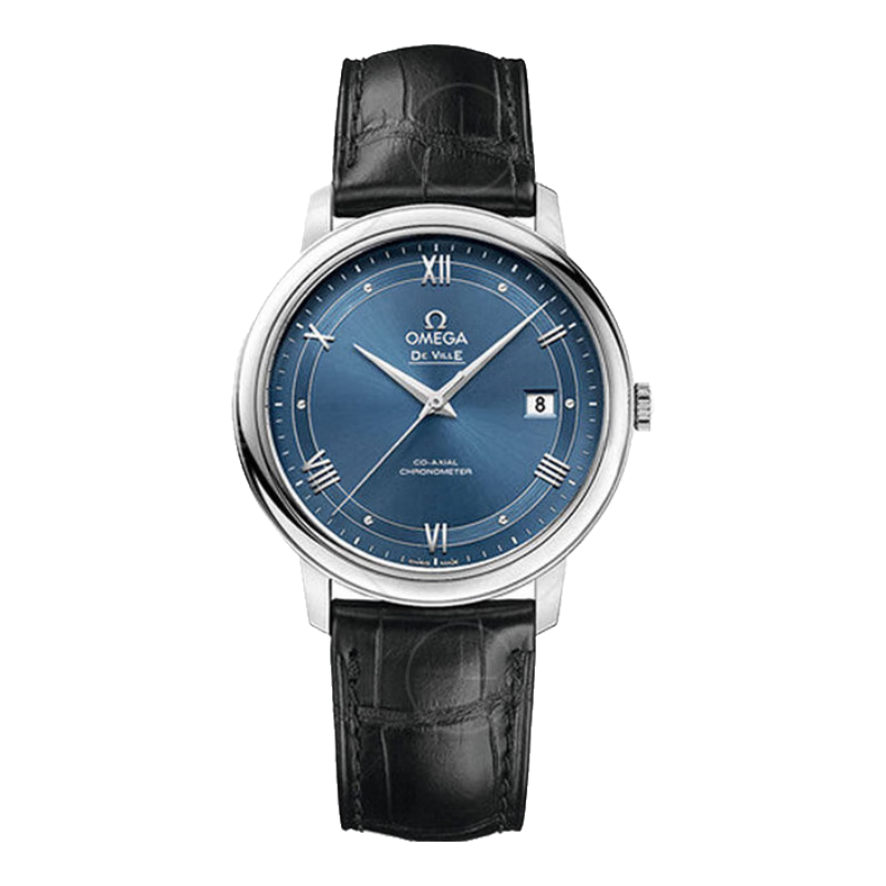 【二手99新】欧米茄(OMEGA)蝶飞系列  简约大表盘男表 自动机械男士腕表碟飞 瑞表十大钟表 二手奢侈品腕表 424.13.40.20.03.002轨道蓝盘皮