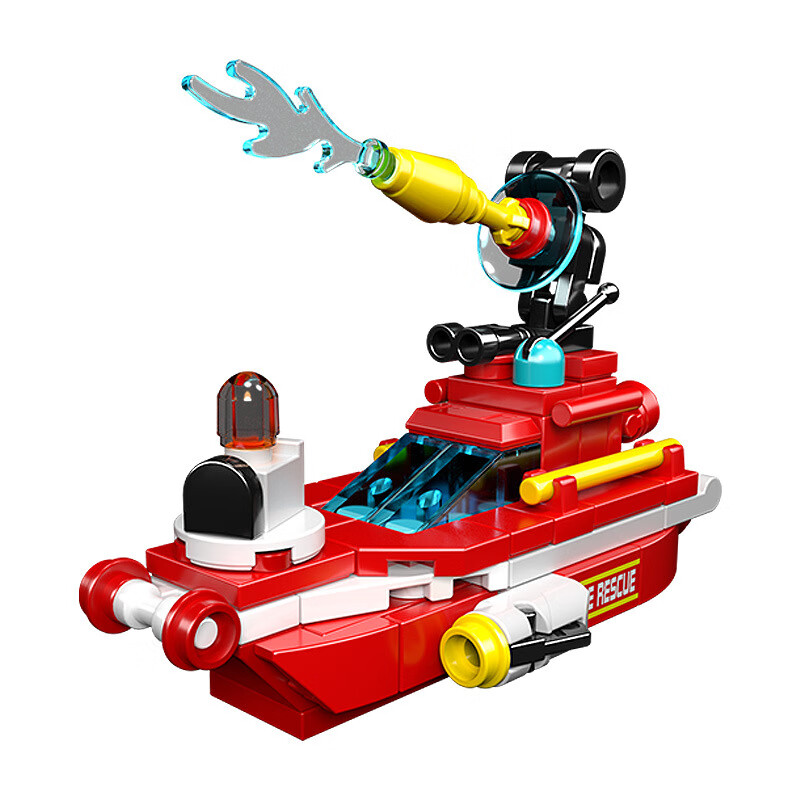 多合一小颗粒积木消防车模型直升飞机摆件儿童拼装拼插玩具兼容乐 2620A高压救援快