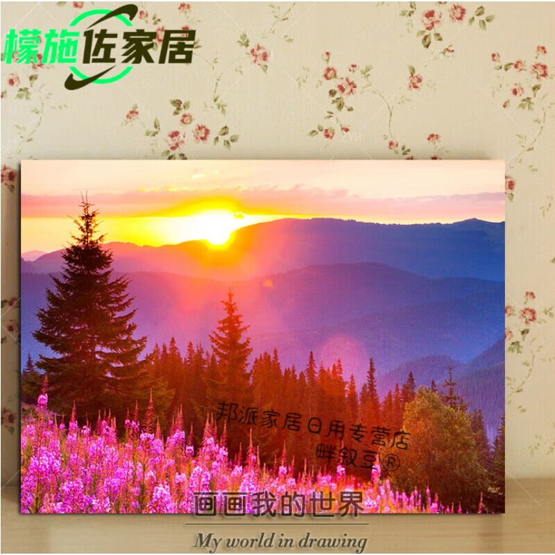 装饰画客厅太阳挂画卧室床头壁画风水画日出紫气东来 旭日东升-001款