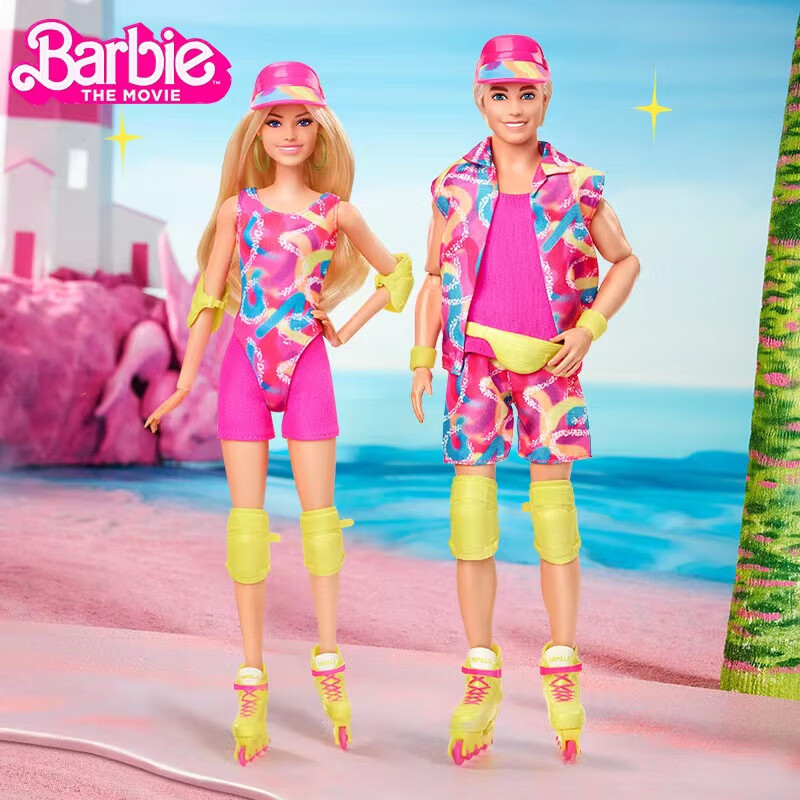芭比（Barbie）（仅芭比）新年礼物女孩－真人电影同款轮滑芭比娃娃礼盒HRB04