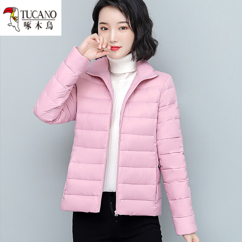 啄木鸟官方棉服女短款轻薄修身新款秋冬轻便内穿立领内胆羽绒服保暖