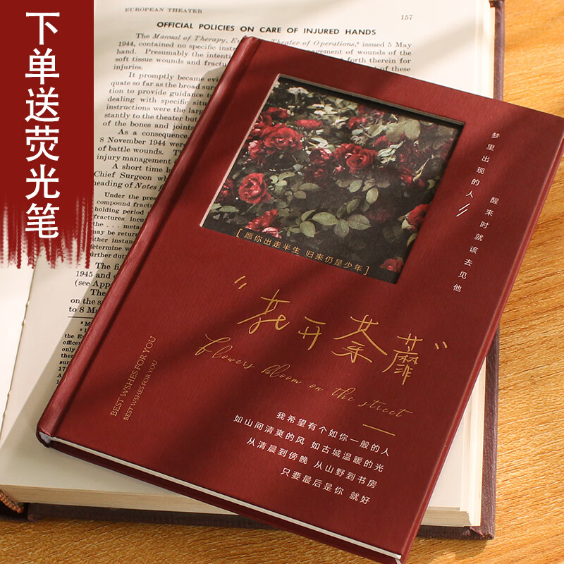 归鸿 文艺镂封面手账本复古横线内页记事本精装本学生用日记本笔记本