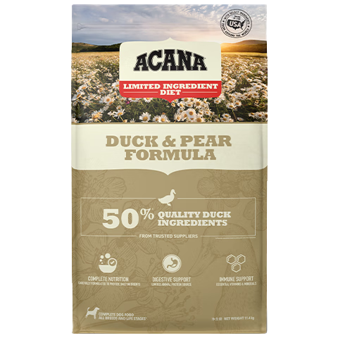 愛肯拿（ACANA）狗粮 鸭肉梨低敏全价犬粮11.4kg*2包 临期26/7