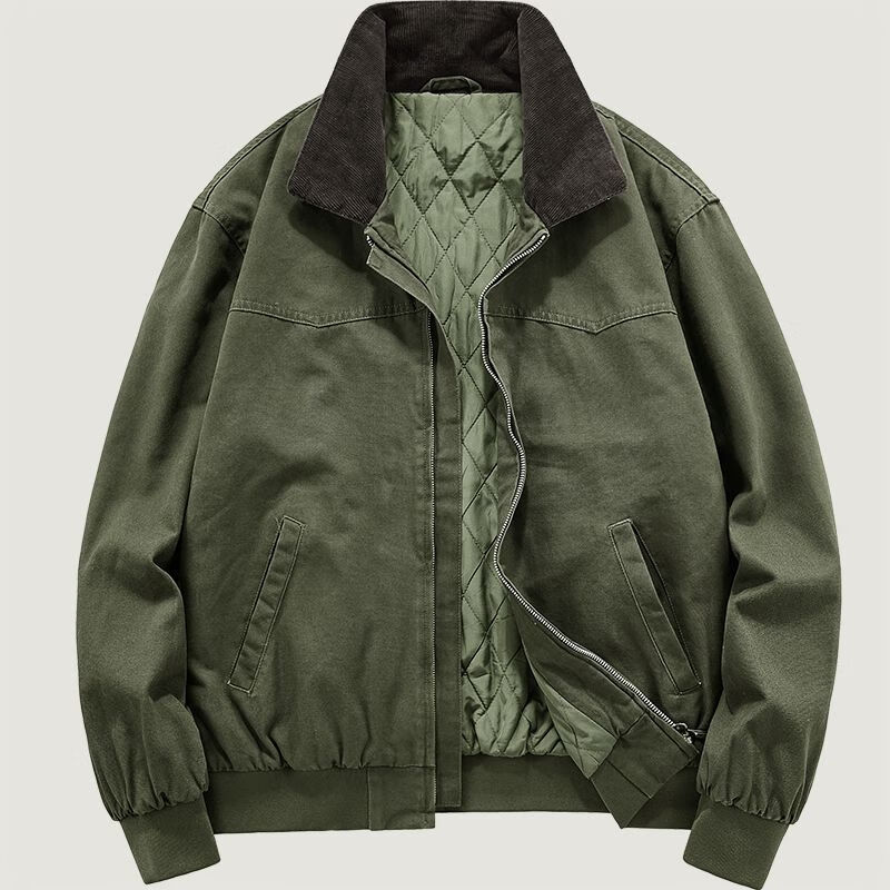 kingcamp棉衣男冬季纯棉复古工装棉服美式海军甲板服宽松加厚外套 军