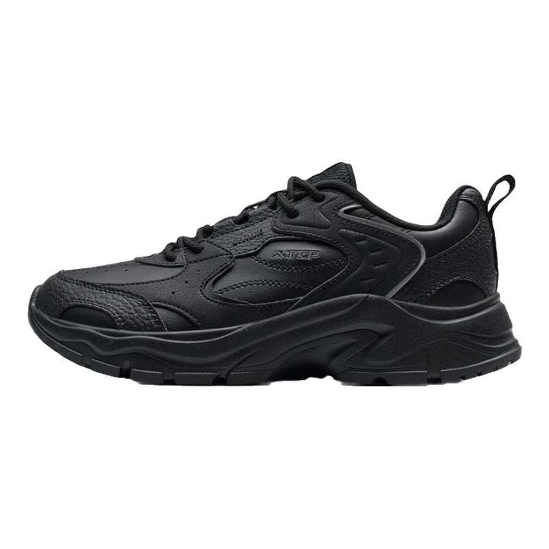 特步女鞋革面冬季保暖户外运动跑步老爹休闲鞋时尚百搭运动鞋子女