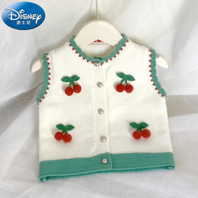 女童针织背心外套小童坎肩宝宝无袖马夹上衣婴儿毛衣儿童开衫马甲
