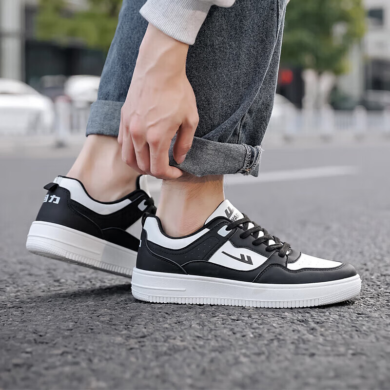 回力（Warrior）男鞋板鞋简约百搭休闲鞋户外耐磨运动鞋 5591298-1 黑白 39