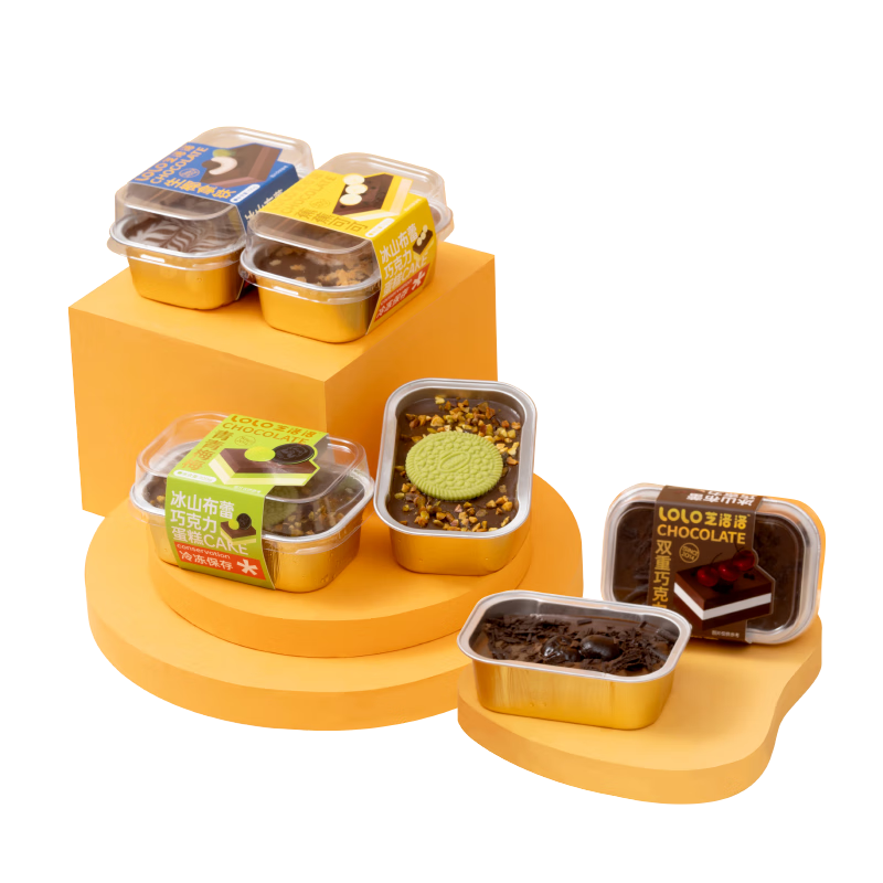 芝洛洛 冰山巧克力熔岩生巧蛋糕95g/盒*5盒  盒子甜品零食甜点休闲食品