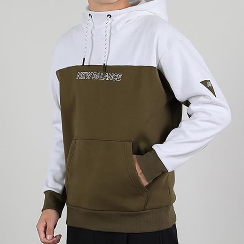 NEW BALANCE拼接修身连帽套头卫衣 男款 AMT04368-OV S