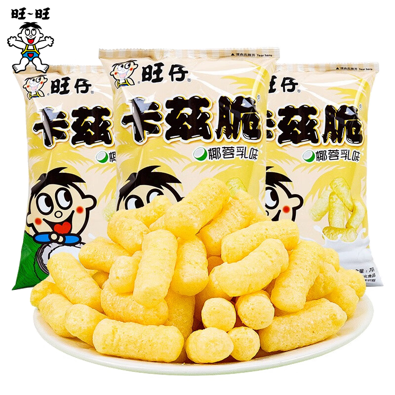咔芙滋卡茲脆70g大包粟米條椰蓉乳味浪味仙旺仔米條兒童休閑零食 卡茲脆椰蓉乳味27g*5包