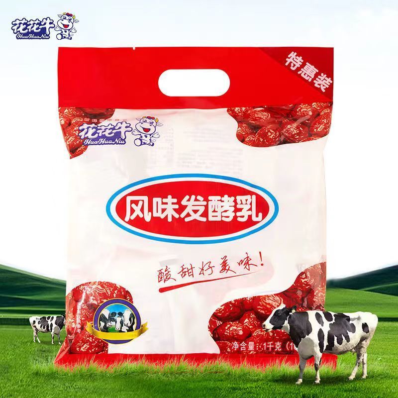 花花牛【日期滚动更新】花花牛红枣酸奶100ml*10袋/包:风味发酵乳酸