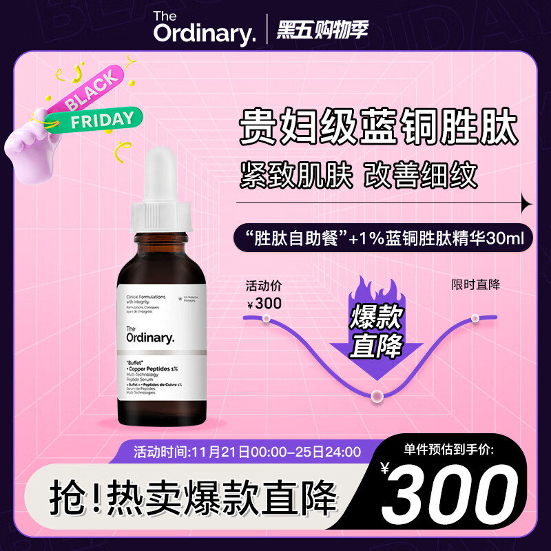 THE ORDINARY多肽+1%蓝铜胜肽精华原液 紧致抗皱 淡化细纹 30ml纯净护肤