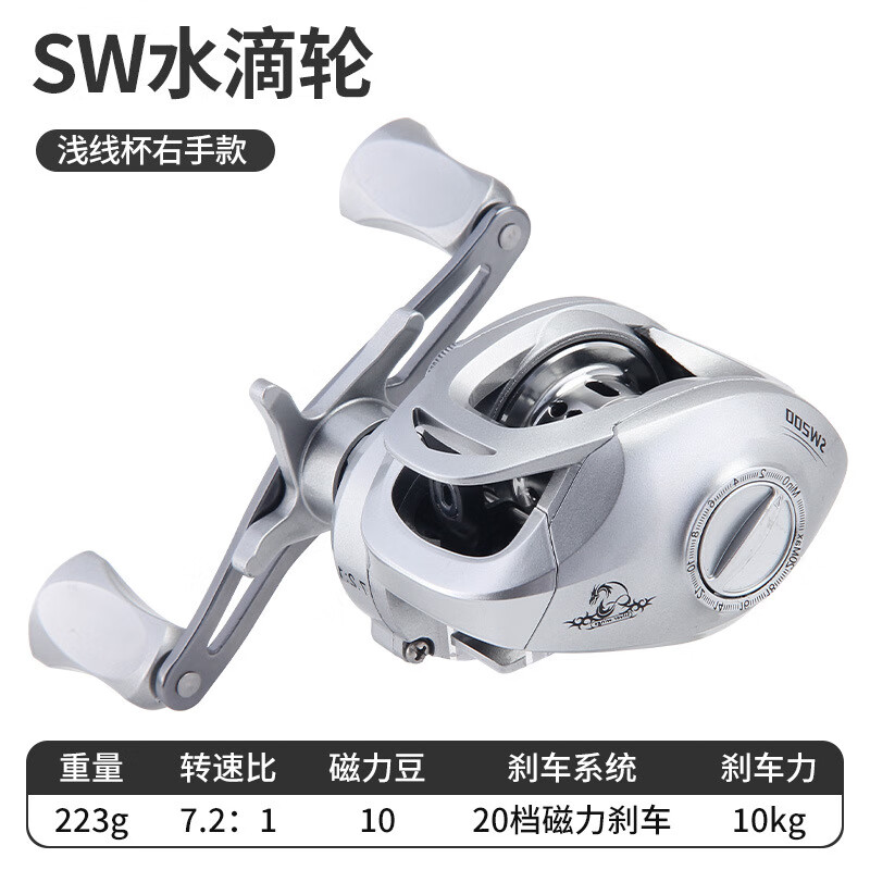 1高速比 打黑雷强渔轮远投海杆轮鱼轮sw 银翼水滴轮右手(泛用杯
