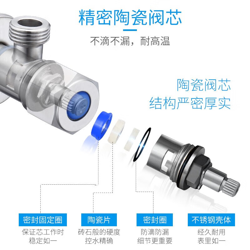 箭牌（ARROW） 角阀加厚304不锈钢加厚防爆三角阀冷热水通用角阀 【热款】冷热角阀套装5204TZ