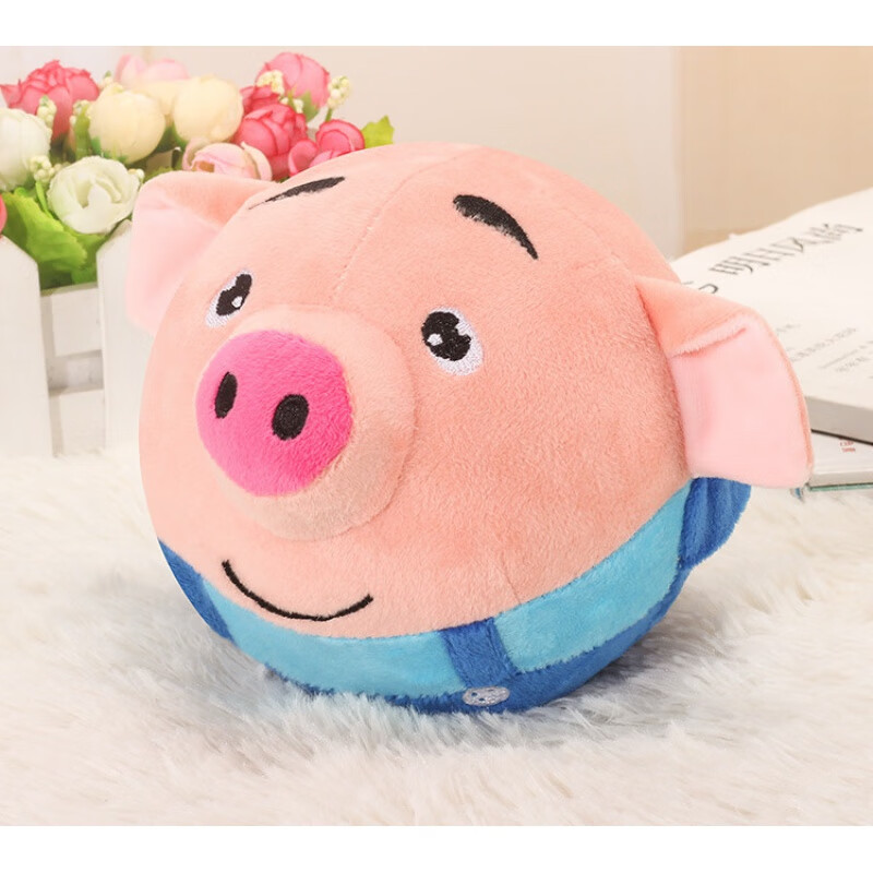 霸气玩跳跳猪 遥控usb充电版面包超人海草猪跳跳球电动毛绒玩具 蓝猪