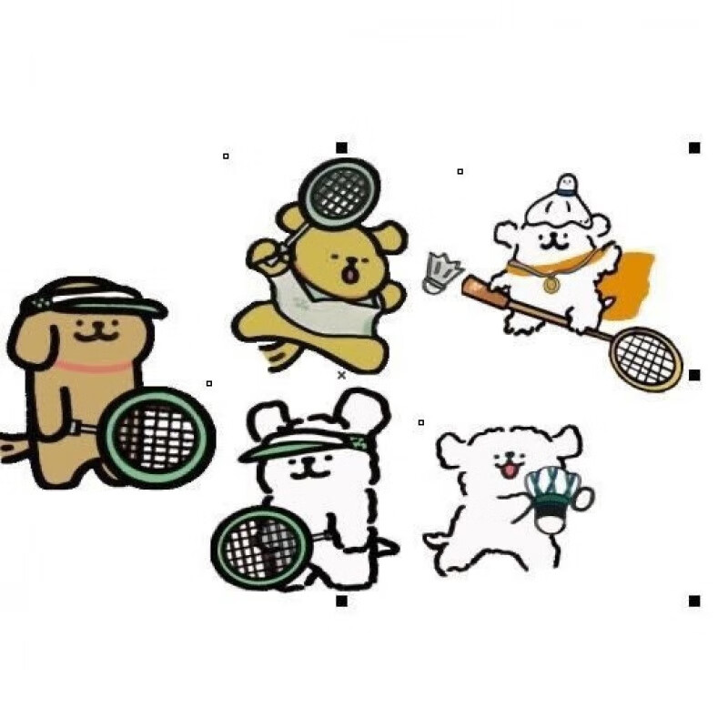 琉滋线条小狗挂件羽毛球线条小狗挂件羽毛球卡通小狗爱打羽毛创意家居