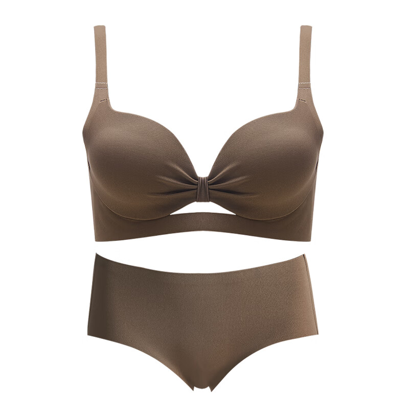 多情猫粉底液内衣女士聚拢收副乳防下垂无钢圈秋冬薄款性感文胸2025新款 黑色单件 M (34AB杯/90-105斤)【厚2CM】