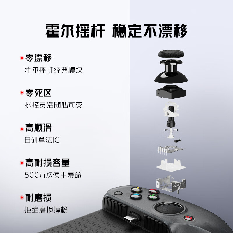 努比亚红魔影刃2游戏手柄 手游摇杆神器辅助按键霍尔摇杆可编程背键面壳可换适用手机红魔9pro+系列 影刃2游戏手柄