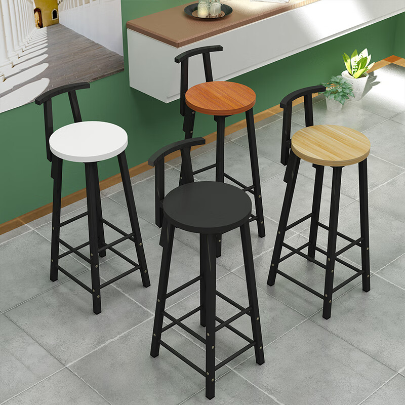 宜家(e-hom)【官方直销】高脚凳吧台椅子酒吧椅家用靠背吧台凳 高度