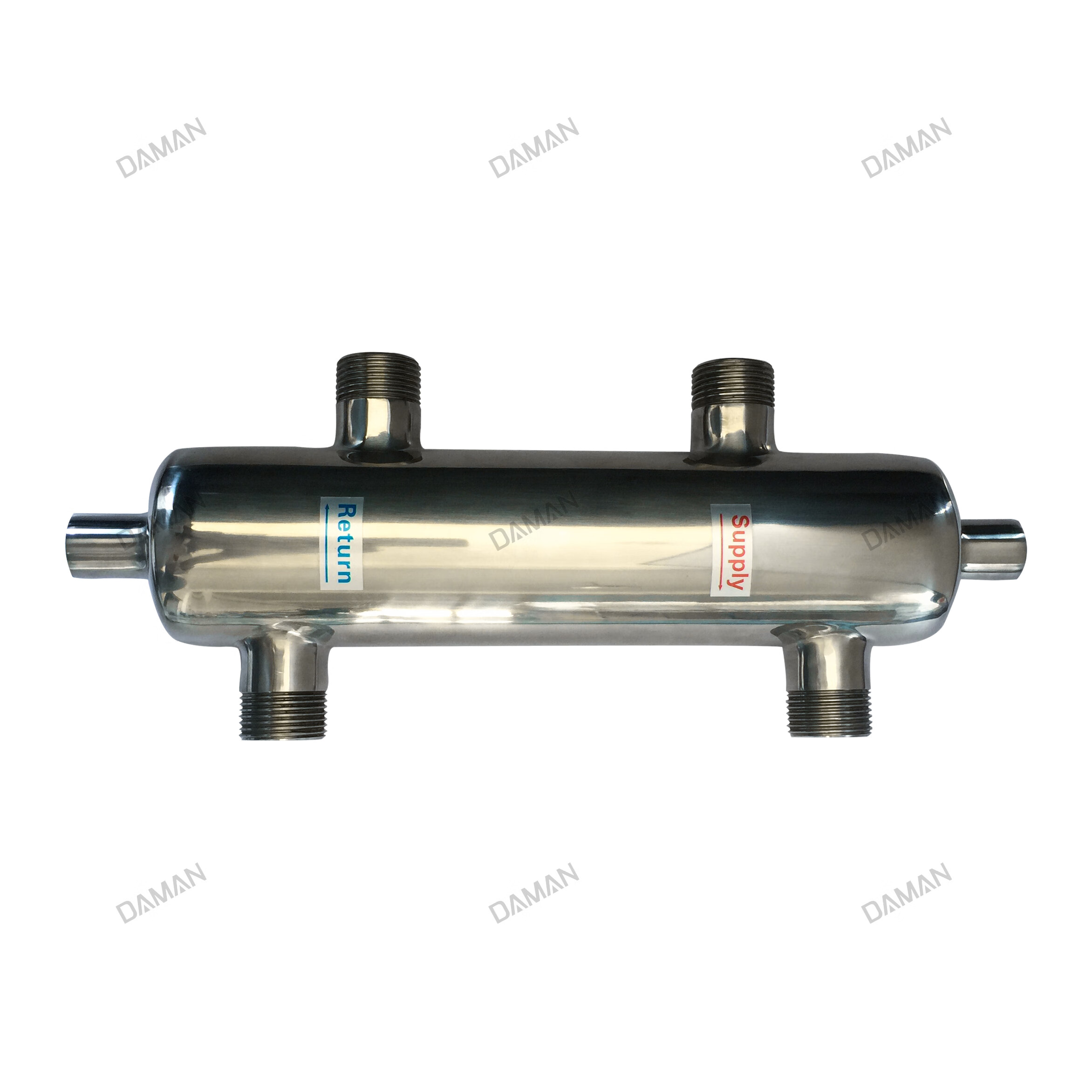 鎏金异彩然气壁挂炉耦合罐地暖混水罐去耦罐水力分压器304不锈钢 dn20