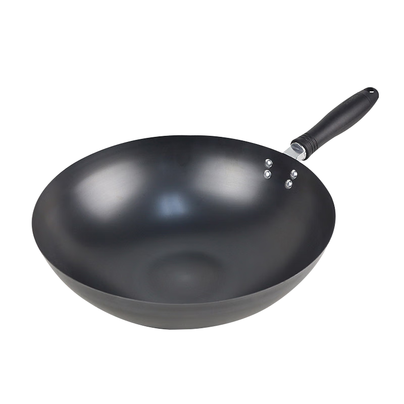 苏泊尔（SUPOR）炒锅铁锅老式家用炒菜锅大圆底无涂层煤气燃气灶适用锅具 34cm 精铁锅·有盖款