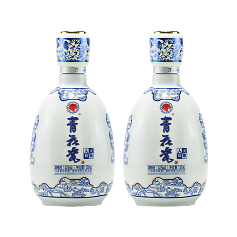 青花瓷白酒【天地人和】清香型白酒纯粮酒箱装白酒送礼商务宴请聚会酒水 42度 500mL 2瓶 天地人和+2瓶佳酿