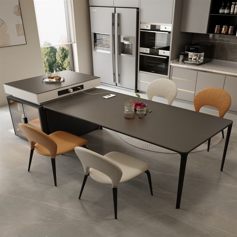 妙普乐单独岛台 岛台餐桌一体可分离导台简约现代中导台轻奢极简餐厅