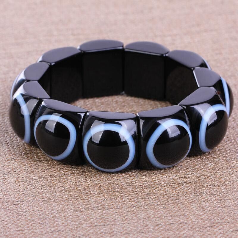 樱优原石打磨手串男女款天珠影子石手链 断掌男女手串礼物饰品手镯