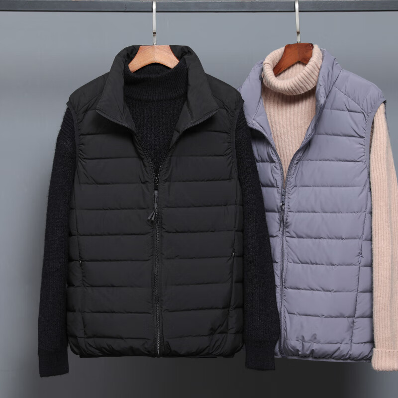 乐漫咪秋冬季内搭打底超薄男士羽绒马甲新款轻薄背心男短款立领薄款