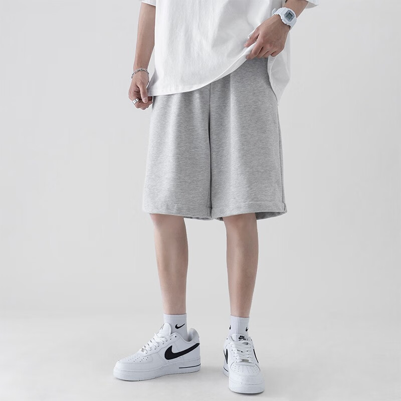 nasagehr过膝短裤男士夏季纯棉男款运动裤休闲宽松男生中裤五分裤男穿